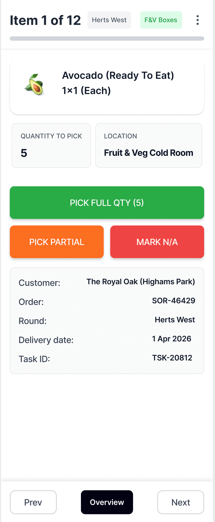 Crowlite warehouse picking app